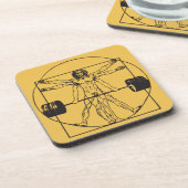 Gym Barbell Deadlift - Vitruviaans Man Drankjes Onderzetter (Linkerzijde)