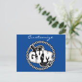 Gym Barbell Logo Thunder_Cove Briefkaart (Staand voorkant)
