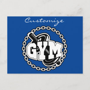 Gym Barbell Logo Thunder_Cove Briefkaart