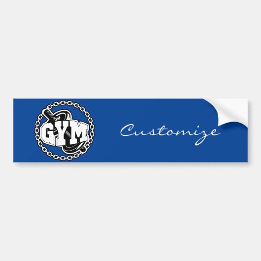 Gym Barbell Logo Thunder_Cove Bumpersticker (Voorkant)