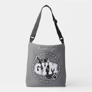 Gym Barbell Logo Thunder_Cove Crossbody Tas