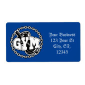 Gym Barbell Logo Thunder_Cove Etiket (Voorkant)