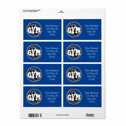 Gym Barbell Logo Thunder_Cove Etiket (Full Sheet)