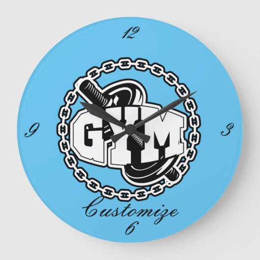 Gym Barbell Logo Thunder_Cove Grote Klok (Voorkant)