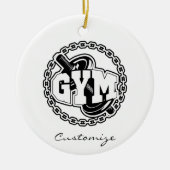 Gym Barbell Logo Thunder_Cove Keramisch Ornament (Voorkant)