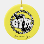 Gym Barbell Logo Thunder_Cove Keramisch Ornament (Achterkant)