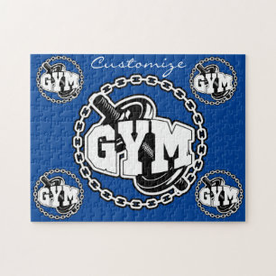 Gym Barbell Logo Thunder_Cove Legpuzzel
