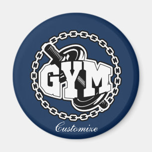 Gym Barbell Logo Thunder_Cove Magneet