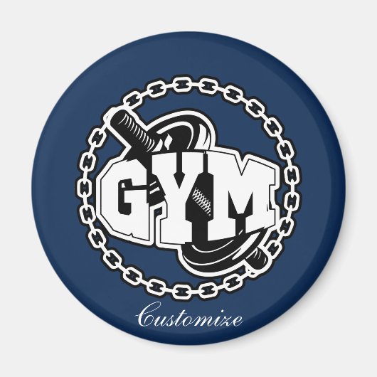 Gym Barbell Logo Thunder_Cove Magneet (Voorkant)