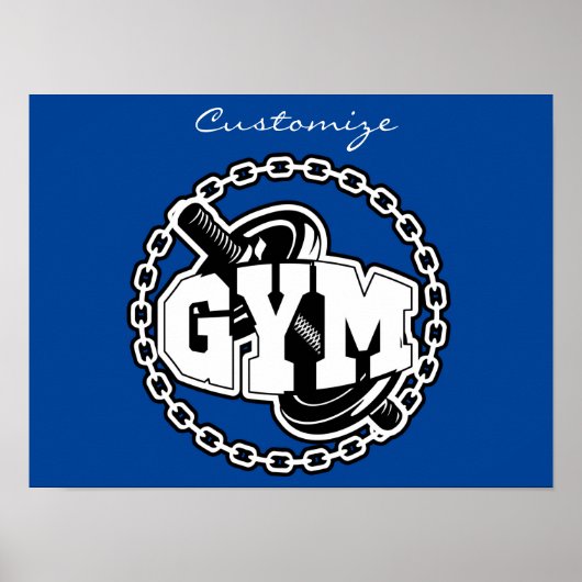 Gym Barbell Logo Thunder_Cove Poster (Voorkant)