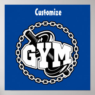 Gym Barbell Logo Thunder_Cove Poster