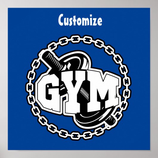 Gym Barbell Logo Thunder_Cove Poster (Voorkant)