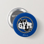 Gym Barbell Logo Thunder_Cove Ronde Button 5,7 Cm (Voorkant /achterkant)