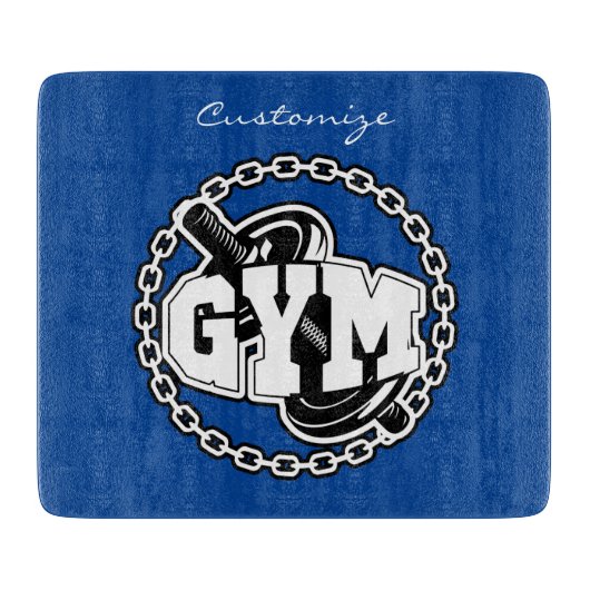 Gym Barbell Logo Thunder_Cove Snijplank (Voorkant)