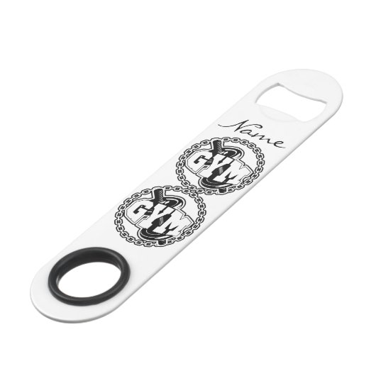 Gym Barbell Logo Thunder_Cove Speed Flessenopener (Voorkant Gekanteld)