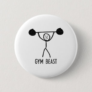 Gym Beest Funny Bodybuilding Oefening Fitness Werk Ronde Button 5,7 Cm