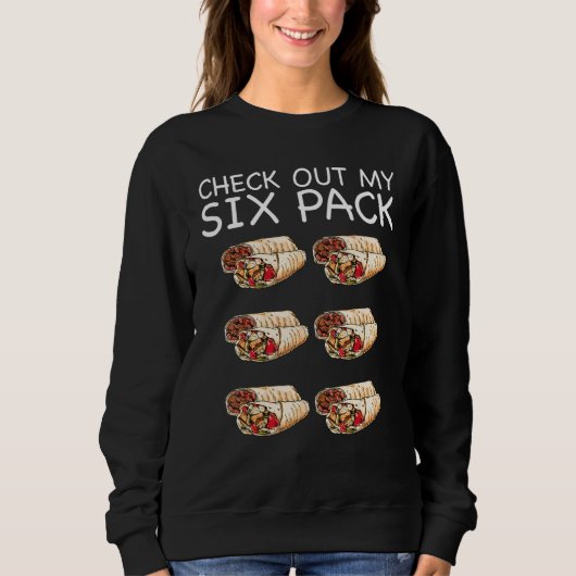 Gym Bekijk Mijn Six Pack Burrito Trui (Voorkant)