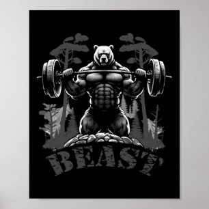 Gym Bodybuilding Fitness Workout Beest Beer Met D Poster