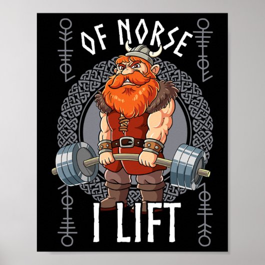 Gym Bodybuilding Training Of Norse I Lift Viking  Poster (Voorkant)