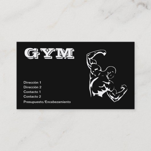 GYM Bodybuilding Visitekaartje (Voorkant)