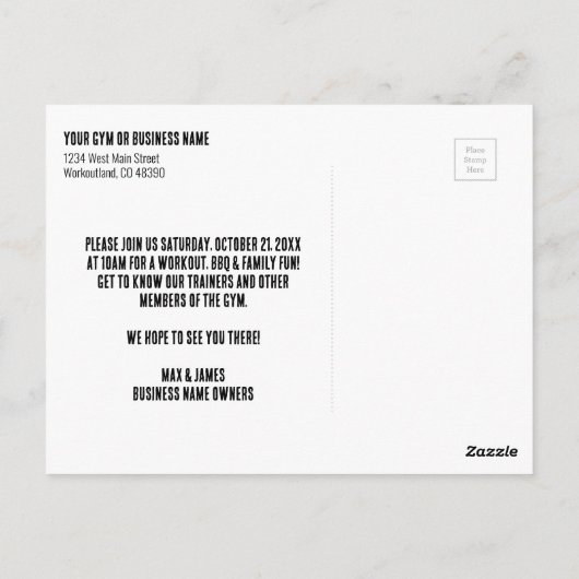 Gym Briefkaart (Achterkant)