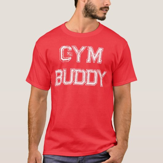 Gym Buddy jongen grappige retro T-shirt (Voorkant)
