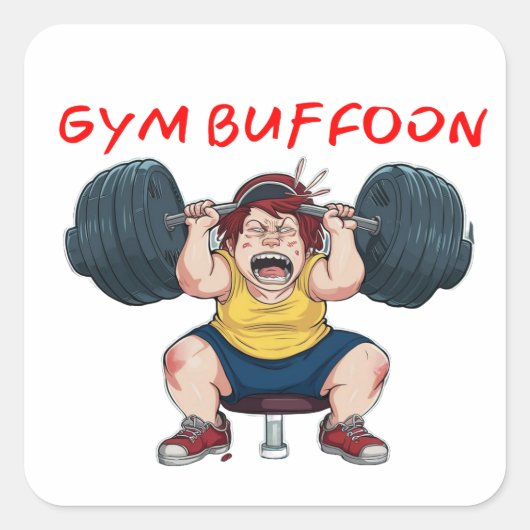 Gym Buffoon Vierkante Sticker (Voorkant)