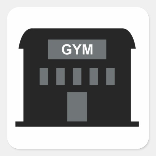 Gym Building Vierkante Sticker (Voorkant)
