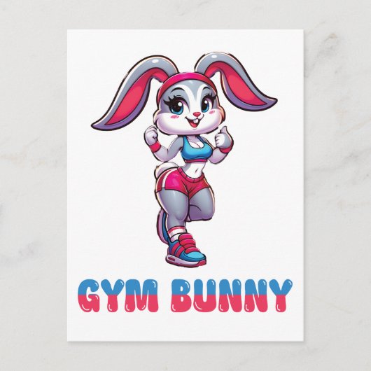 Gym Bunny Briefkaart (Voorkant)