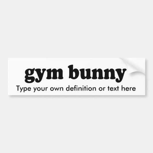 GYM BUNNY BUMPERSTICKER (Voorkant)