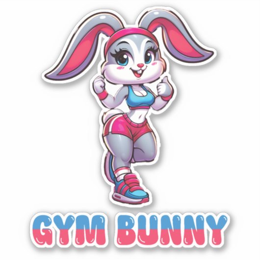 Gym Bunny Sticker (Voorkant)