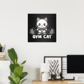 Gym Cat - Motivatie werken Poster (Thuiskantoor)