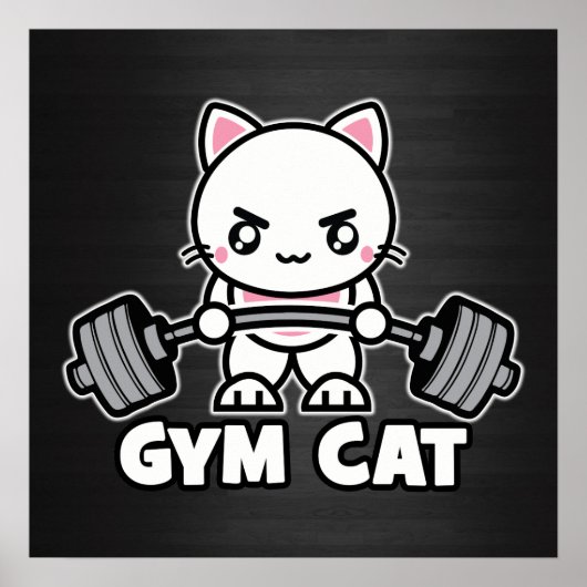 Gym Cat - Motivatie werken Poster (Voorkant)