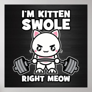 Gym Cat - Motivatie werken Poster