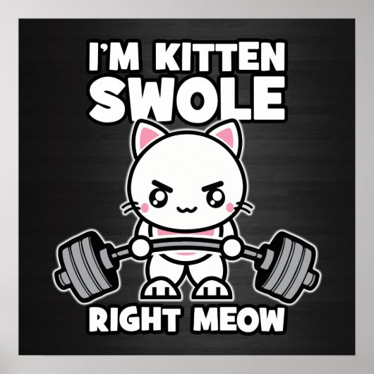 Gym Cat - Motivatie werken Poster (Voorkant)