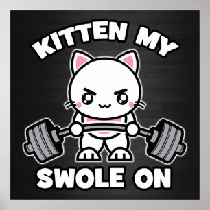 Gym Cat - Motivatie werken Poster