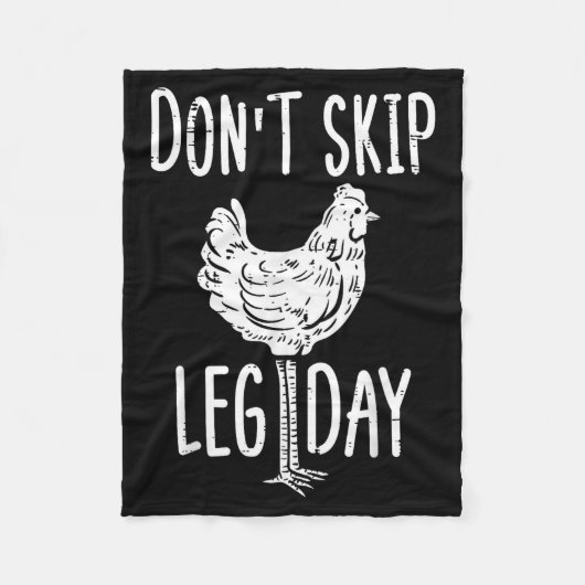 Gym Chicken Dont Skip Leg Day Fun Workout Fitness  Fleece Deken (Voorkant)