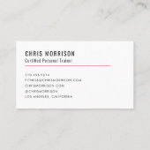 Gym Coach Personal Trainer Fitness Photo Visitekaartje (Achterkant)