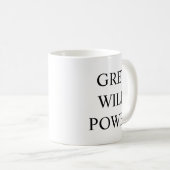 Gym Coffee Mug – Hard Work - Grey Will Power Koffiemok (Voorkant rechts)
