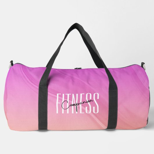 Gym Companion Modern Roze Oranje Gradient Gym Bag Plunjezak (Voorkant)