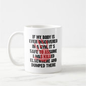 Gym Crime Scene Funny Mug Koffiemok (Links)