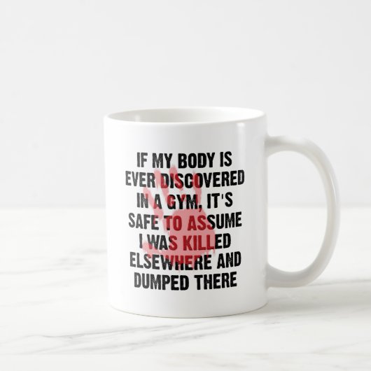 Gym Crime Scene Funny Mug Koffiemok (Rechts)