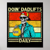 Gym Dad Doin' Dadlifts Daily Men Fathers Day Funny Poster (Voorkant)