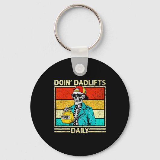 Gym Dad Doin' Dadlifts Daily Men Fathers Day Funny Sleutelhanger (Voorkant)