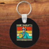 Gym Dad Doin' Dadlifts Daily Men Fathers Day Funny Sleutelhanger (Voorkant)