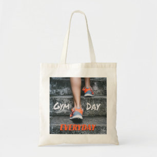 Gym Day Dagelijkse workout-motieven Oranje Tote Bag