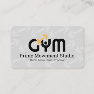 Gym Dumbbell Logo   gezondheidsfitness Visitekaartje