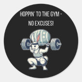 Gym Easter Bunny Fitness Easter Rabbit  Ronde Sticker (Voorkant)