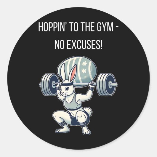 Gym Easter Bunny Fitness Easter Rabbit  Ronde Sticker (Voorkant)