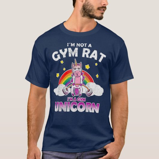Gym Eenhoorn Schattige Grappig Gewichtheffen Gift T-shirt (Voorkant)